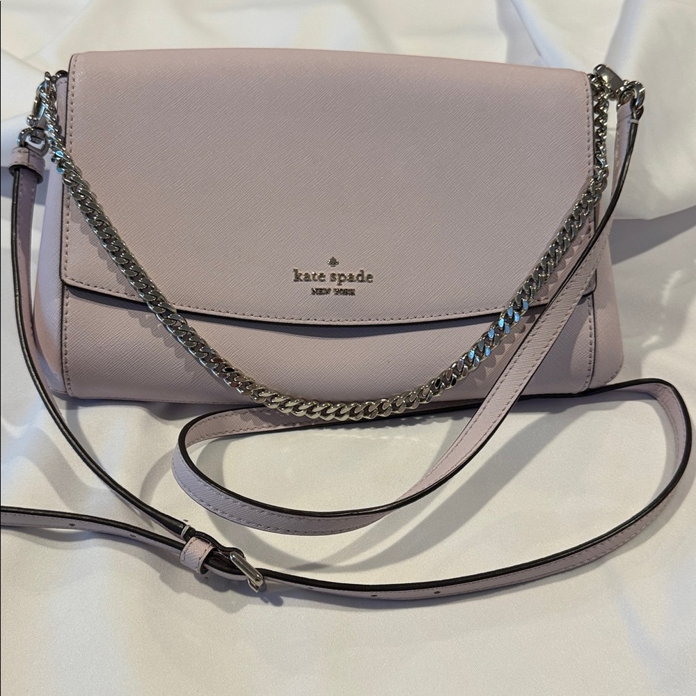 Kate Spade Light Purple Crossbody Bag with Silver Chain